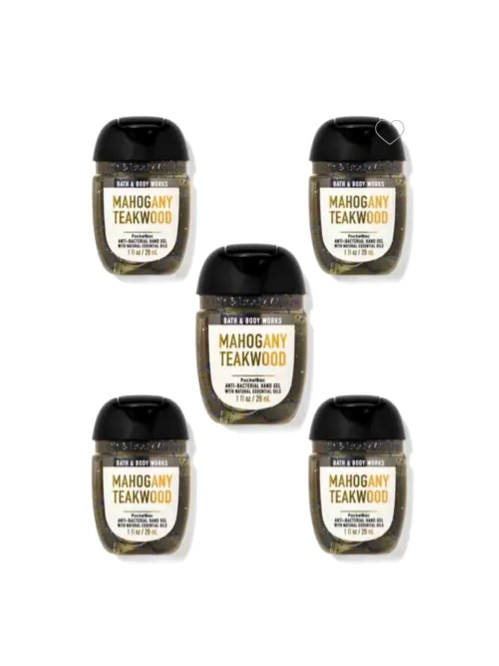 BATH & BODY WORKS MAHOGANY TEAKWOOD POCKETBAC HAND SANITIZER 5 PACK